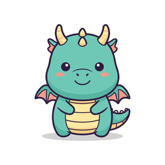 Obraz premium Adorable Cartoon Dragon Illustration for Kids