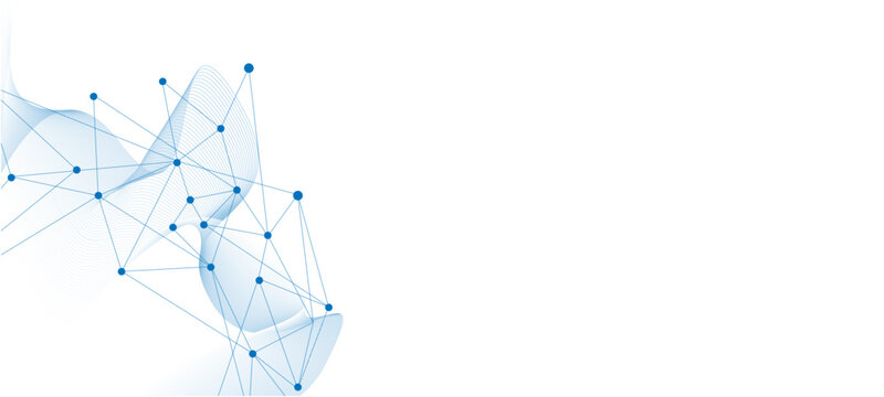 Abstract tech network connection dots. Digital technology and big data analysis background