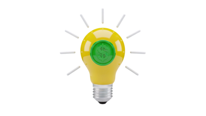 Lightbulb with Dollar Symbol - Financial Idea