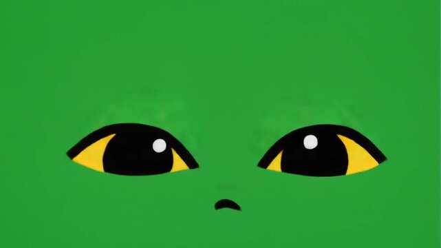Green screen cartoon eyes blinking animation