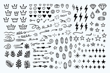 Collection of Elegant Hand-Drawn Design Elements 