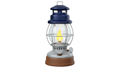 Vintage Lantern with Glowing Flame
