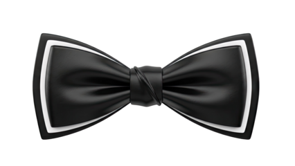 Black Bow Tie with White Outline