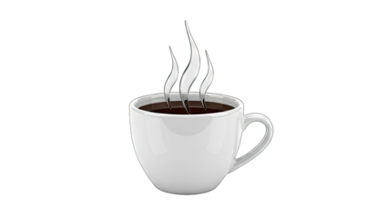 White Coffee Cup with Steaming Coffee