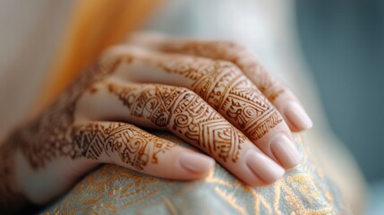 Intricate henna designs adorn a human hand, showcasing beautiful patterns and symbols that reflect rich cultural traditions.