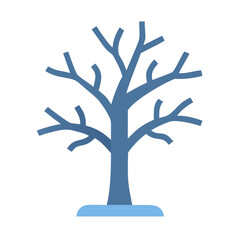 Fototapeta premium Stylized bare tree illustration on White Background in flat design