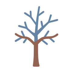 Fototapeta premium Stylized Bare Tree Illustration on White Background for Design