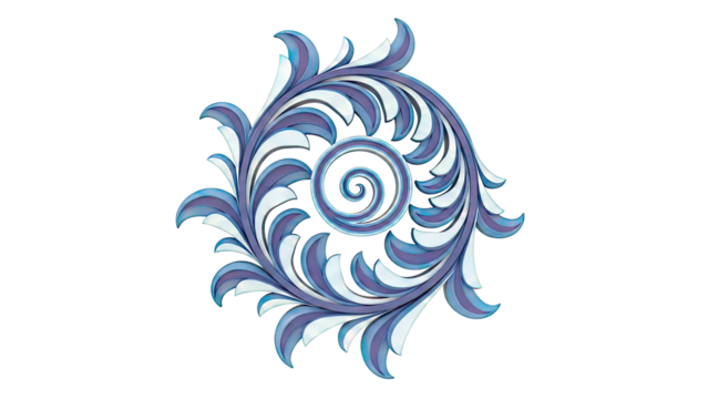 Blue Scrollwork Swirl Ornament - Powered by Adobe
