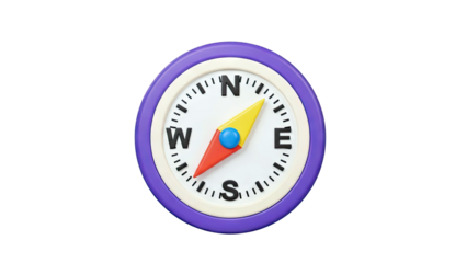 Cartoon Compass with Purple and Cream Bezel