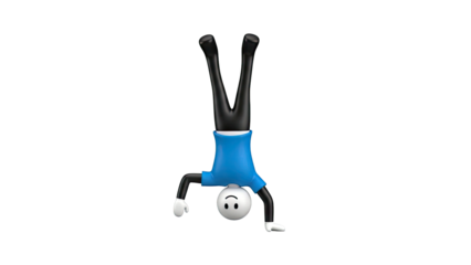 3D Character Doing a Handstand