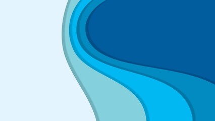 Blue abstract paper cut layered background texture