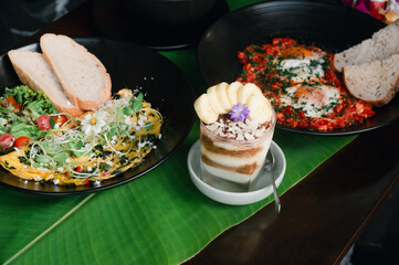 easter cake with eggs and flowers