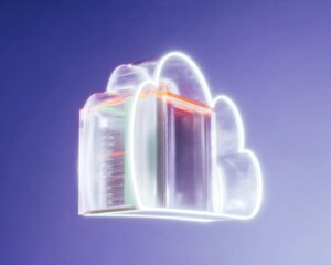 Modern Cloud Computing Server Room Tech Glow for Seamless Digital Solutions and IT Infrastructure Advertising