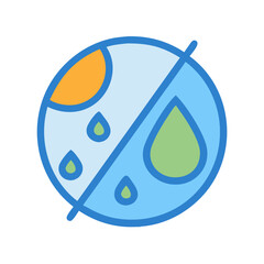 Icon illustration depicting no sun exposure and dryness protection