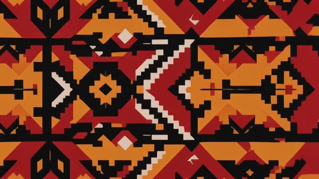 Southwestern Tribal Geometric Pattern Seamless Looping Background