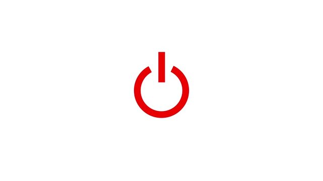 Power button. Technology power button icon animation. Turn on power button. Power switch symbol.