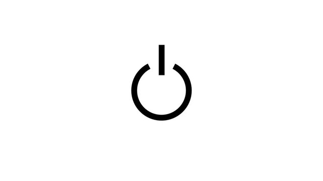 Power button. Technology power button icon animation. Turn on power button. Power switch symbol.