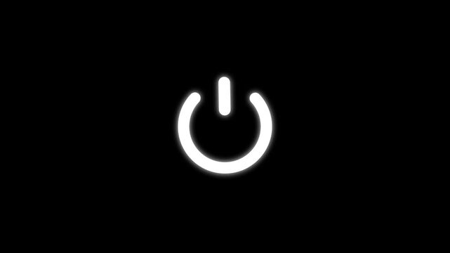 Power button. Technology power button icon animation. Turn on power button. Power switch symbol.
