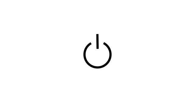 Power button. Technology power button icon animation. Turn on power button. Power switch symbol.