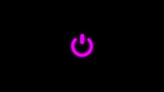 Power button. Technology power button icon animation. Turn on power button. Power switch symbol.