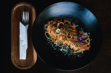 spaghetti with seafood