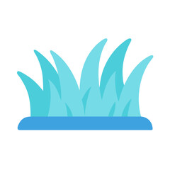 Obraz premium Stylized clump of grass in blue hues against black