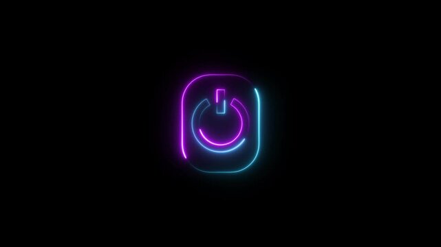 Power button. Technology power button icon animation. Turn on power button. Power switch symbol.