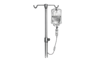 Naklejka premium Medical IV Drip on a transparent background, infusion therapy treatment.