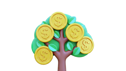 Money Tree with Dollar Coins