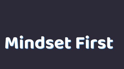Mindset first logo displayed prominently on dark background in a series of images showing branding consistency