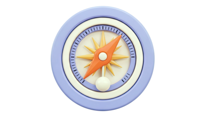Stylized 3D Compass with Pastel Colors