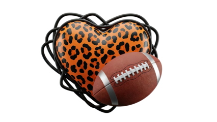 Leopard Heart with Football