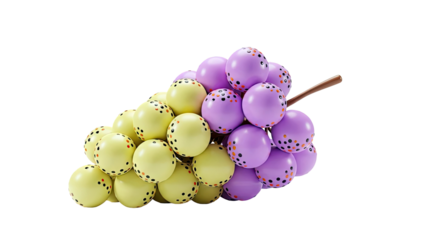 Stylized Grapes with Polka Dot Accents
