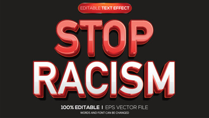 3d text effect stop racism theme