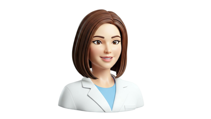 3D Animated Female Doctor with Lab Coat