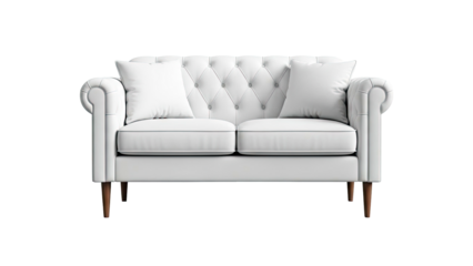 White Tufted Chesterfield Loveseat