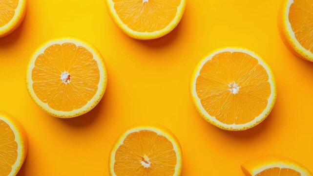 Bright citrus fruit slices providing healthy vitamin c, arranged in a flat lay