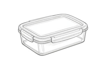 Sketch of food container with transparent background for designs.