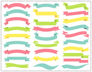 リボンの素材イラストセット