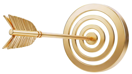 Golden Arrow Hitting a Target