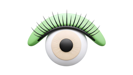 Stylized Green Eye with Black Lashes