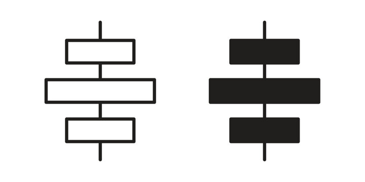 Align center icons on white background - editable stroke vector illustration for web and mobile
