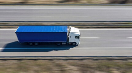 Truck highway transport freight logistics cargo delivery fast blue truck freight cargo highway transport logistics speed