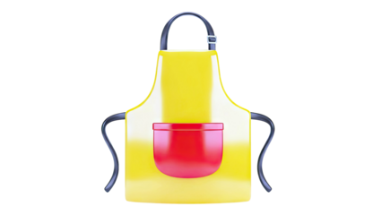 Yellow Apron with Red Pocket