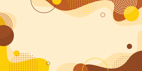 Fototapeta premium Abstract organic background vector with geometric shapes in brown and yellow colors, modern circular pattern, vector illustration
