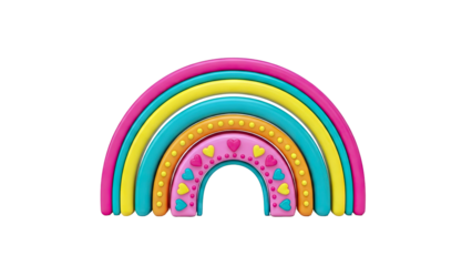 3D Rainbow Arch with Hearts and Dots