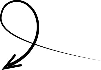 Arrows icons hand drawn set, swirl, curve, wave