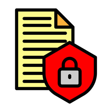 Protected File Vector Filled Icon Design