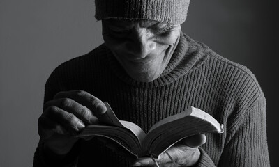 praying to god with hands showing his religious faith with God Caribbean man praying with black background with people stock photo stock image