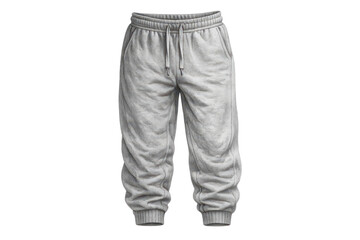 Gray sweatpants isolated on a transparent background for your designs.